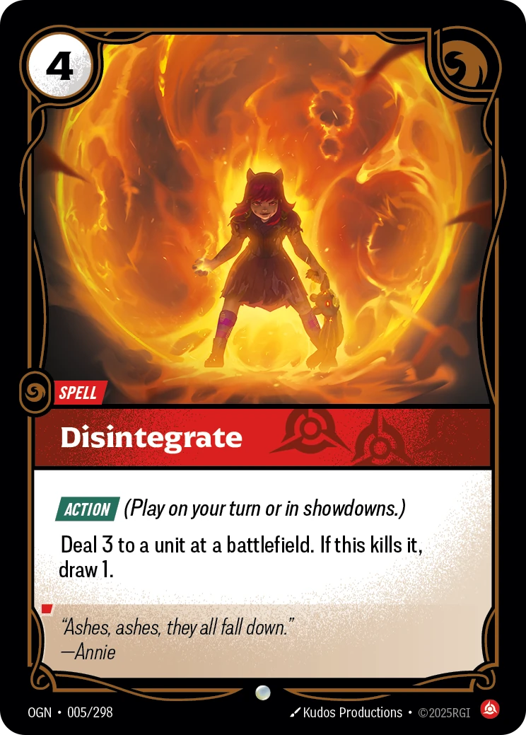 Disintegrate card artwork