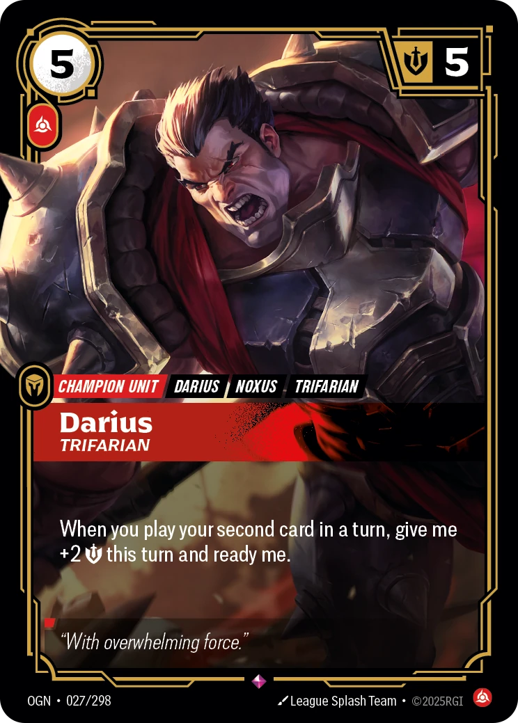 Darius, Trifarian card artwork
