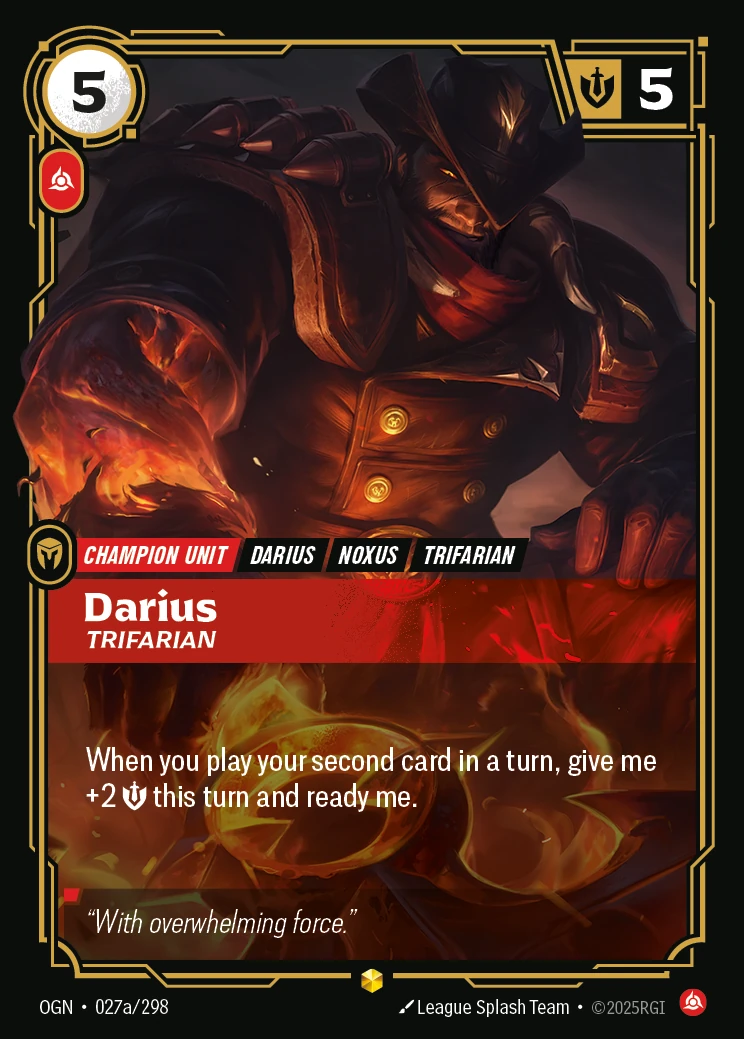 Darius, Trifarian card artwork