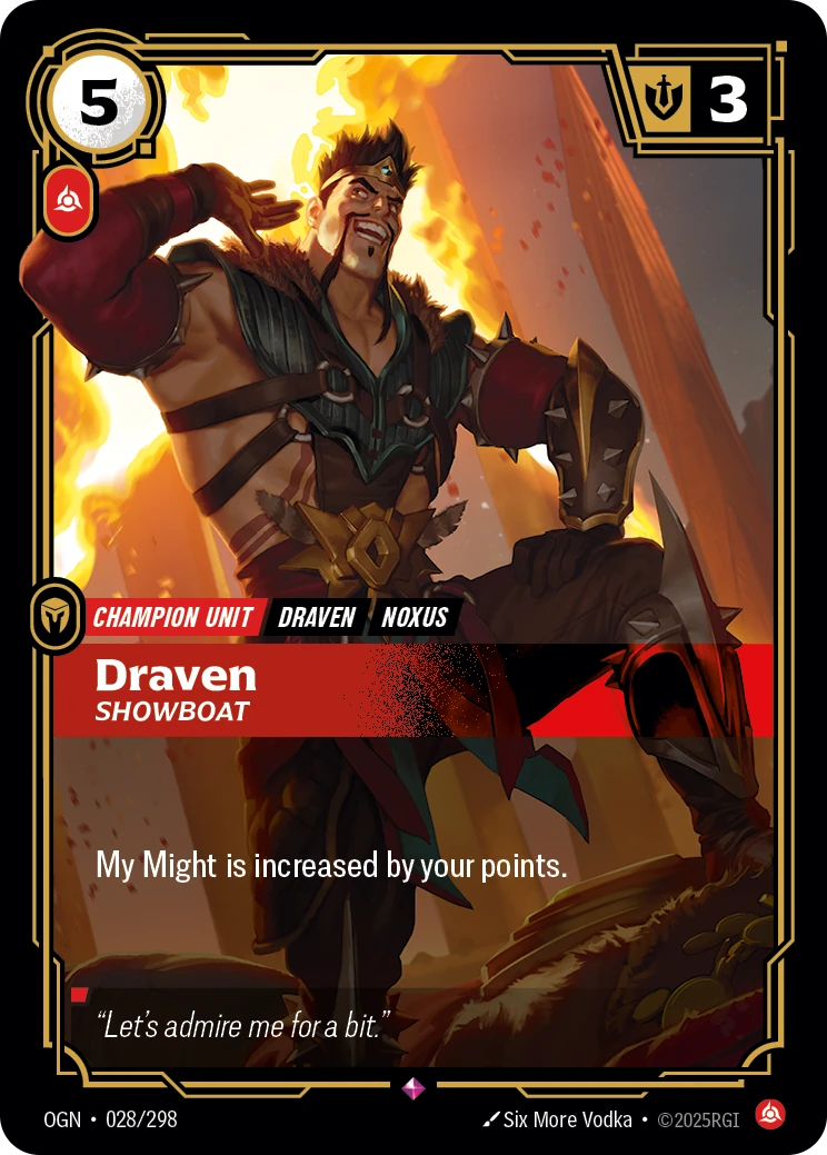 Draven, Showboat card artwork