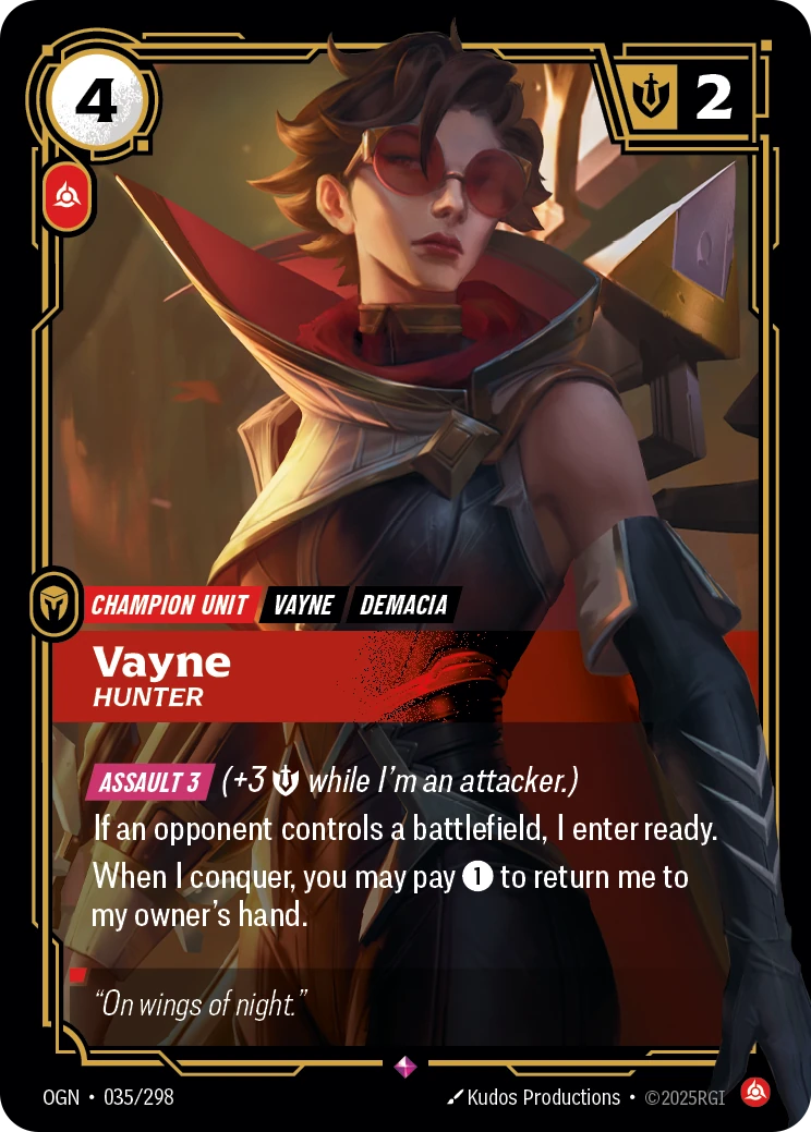 Vayne, Hunter 卡圖
