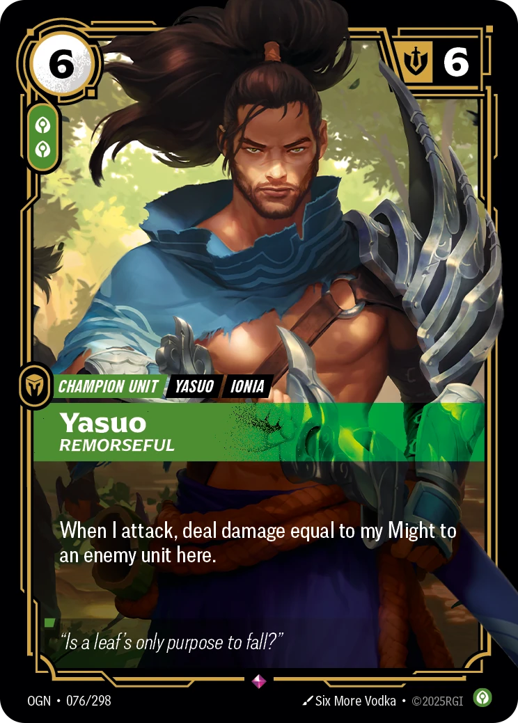 Yasuo, Remorseful 卡圖