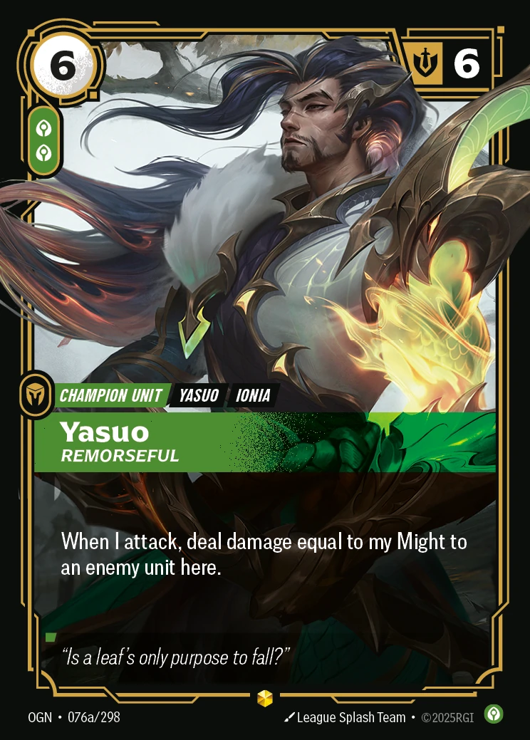 Yasuo, Remorseful 卡圖