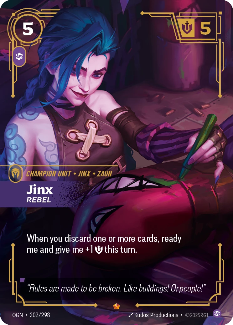Jinx, Rebel 卡圖