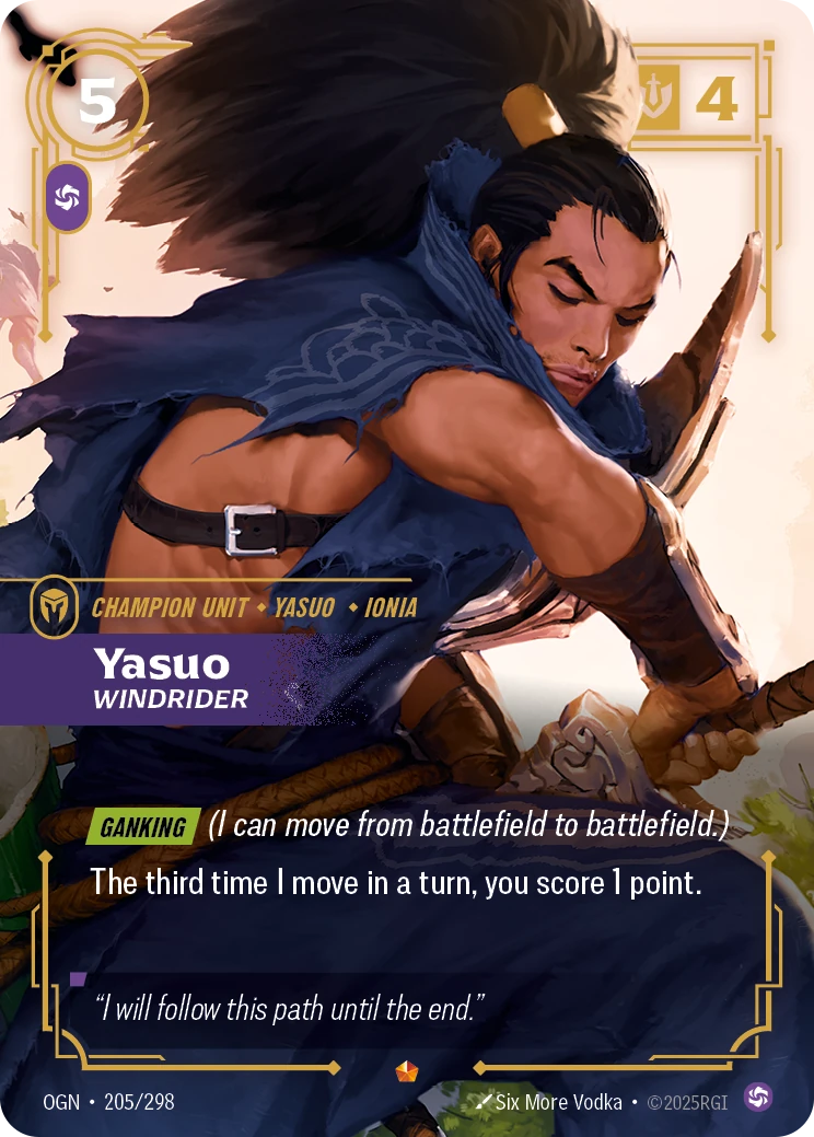 Yasuo, Windrider 卡圖