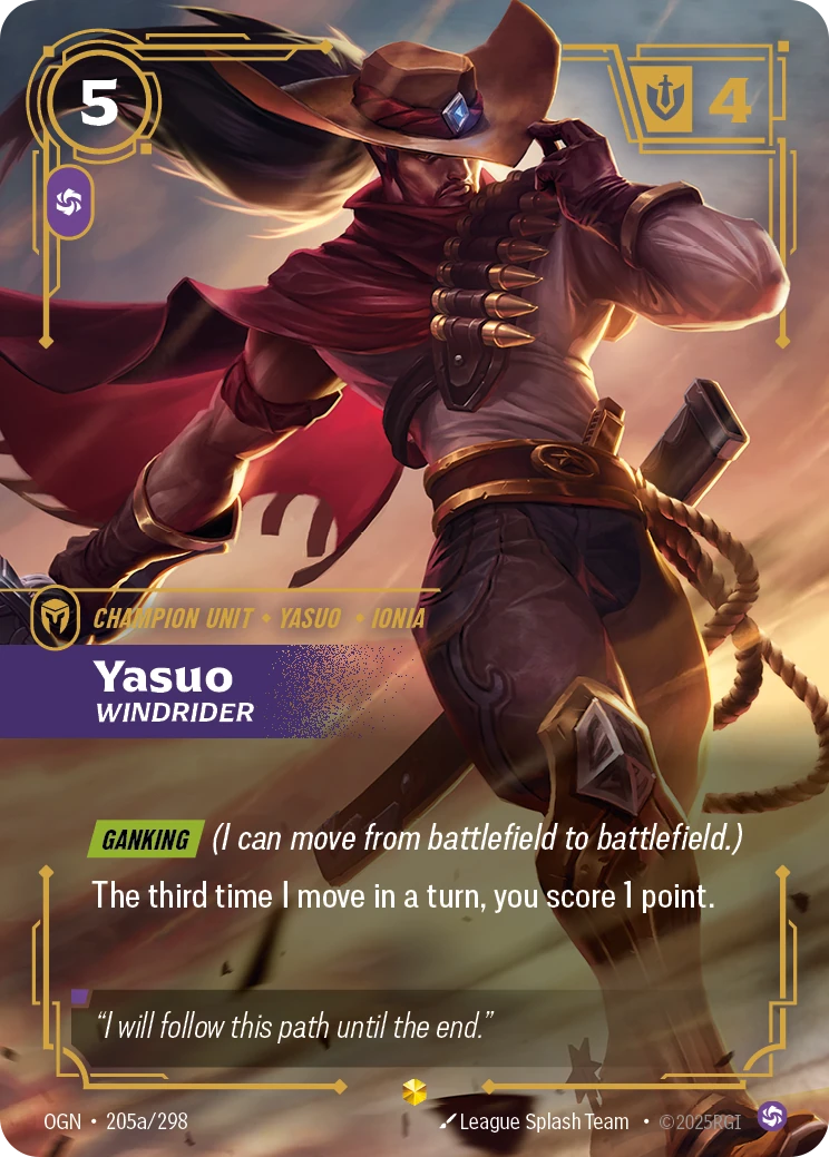 Yasuo, Windrider 卡圖