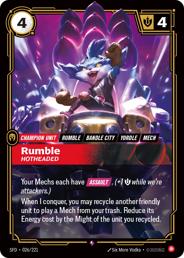 Rumble, Hotheaded 卡圖