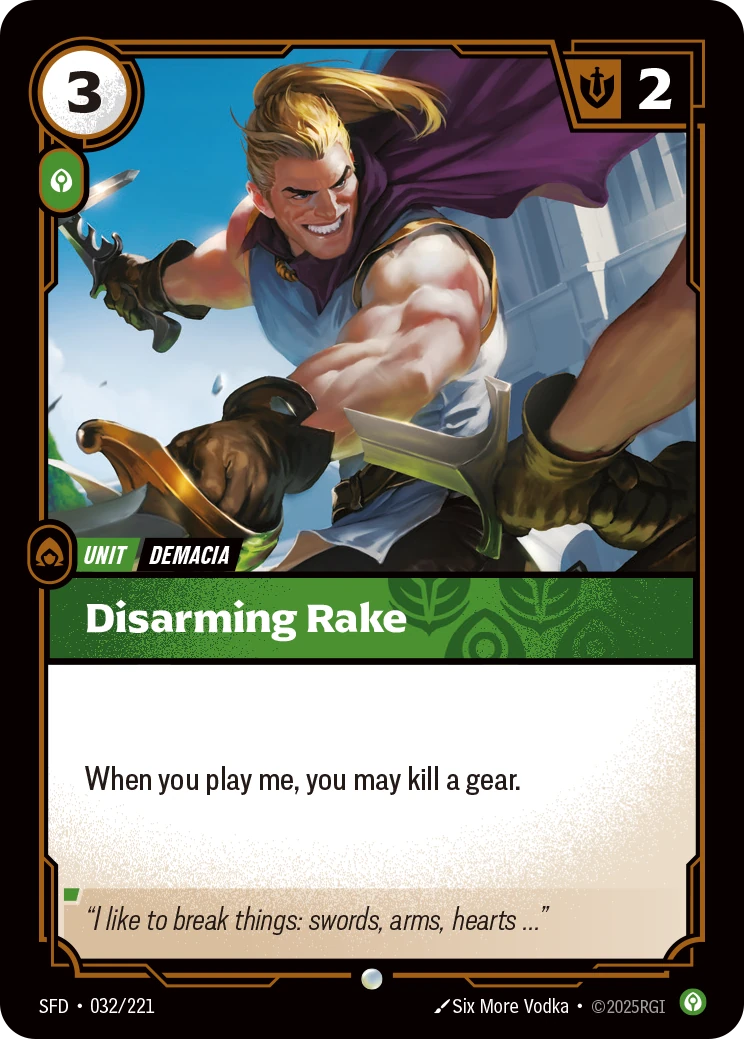Disarming Rake 卡圖
