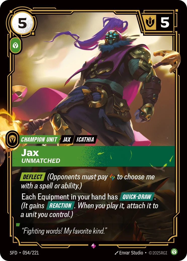 Jax, Unmatched 卡圖
