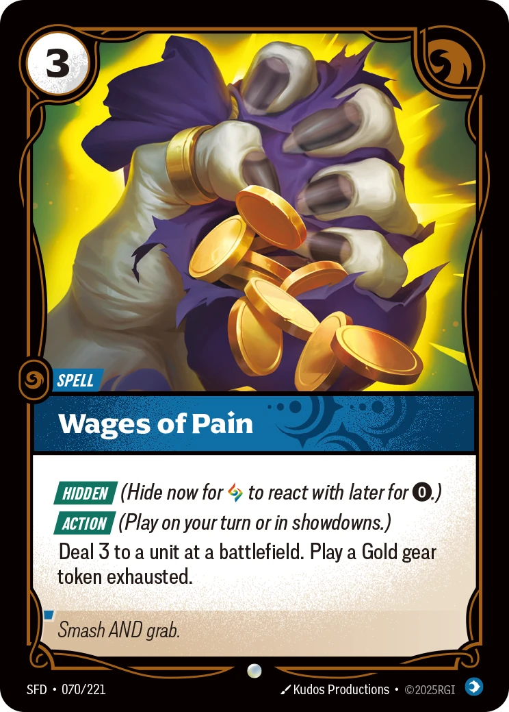 Wages of Pain 卡圖