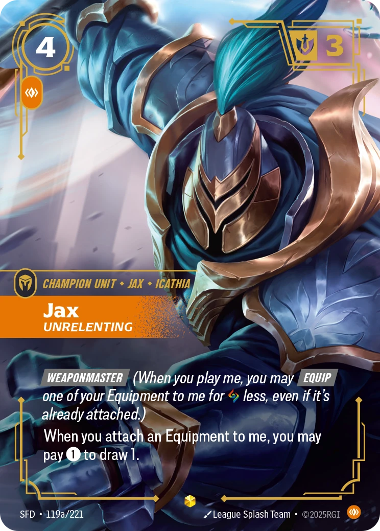 Jax, Unrelenting 卡圖