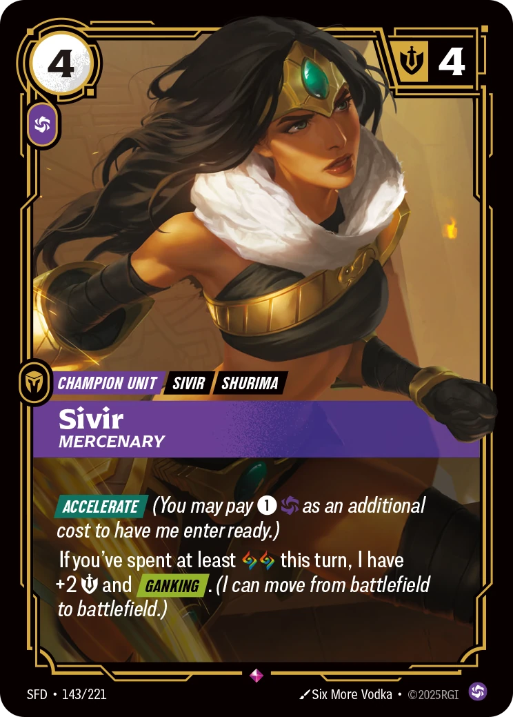 Sivir, Mercenary 卡圖
