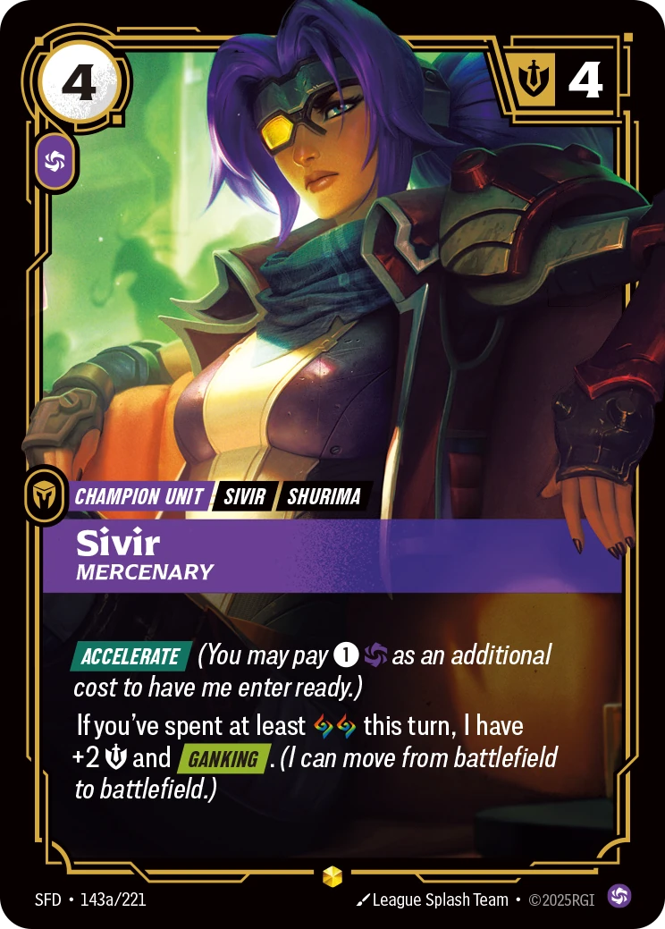 Sivir, Mercenary 卡圖