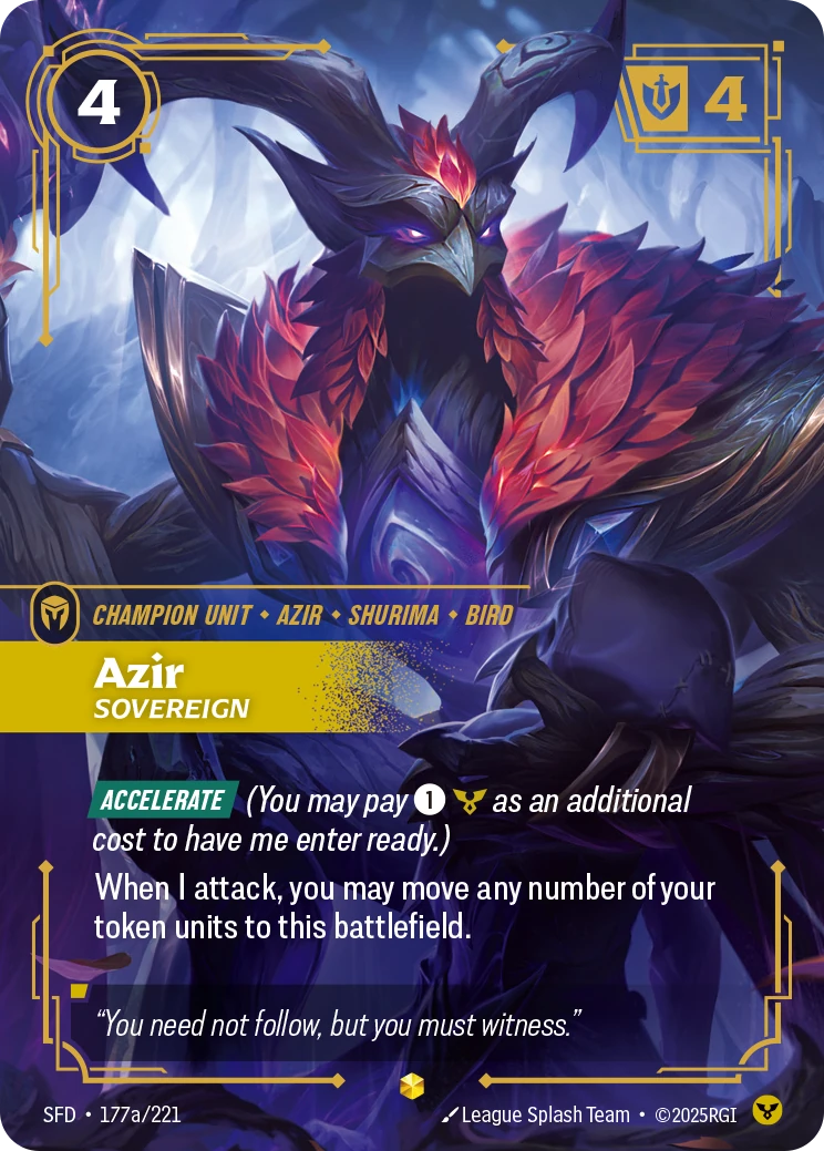 Azir, Sovereign 卡圖