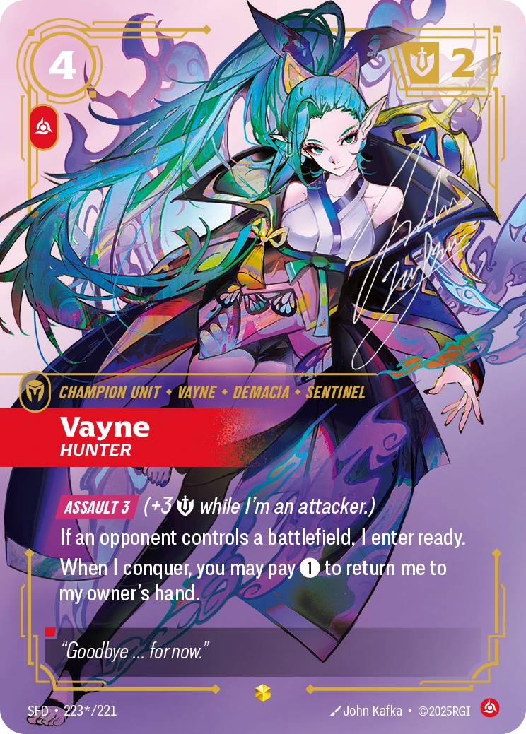 Vayne, Hunter 卡圖