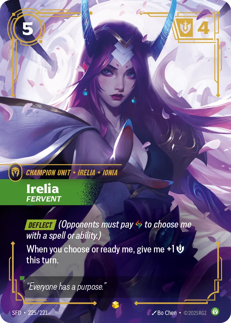 Irelia, Fervent 卡圖