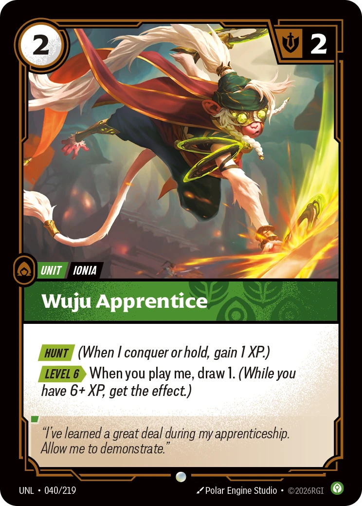 Wuju Apprentice 卡圖