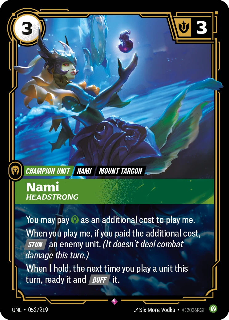 Nami, Headstrong 卡圖