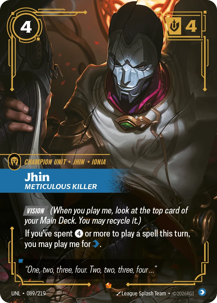 Jhin, Meticulous Killer 卡圖