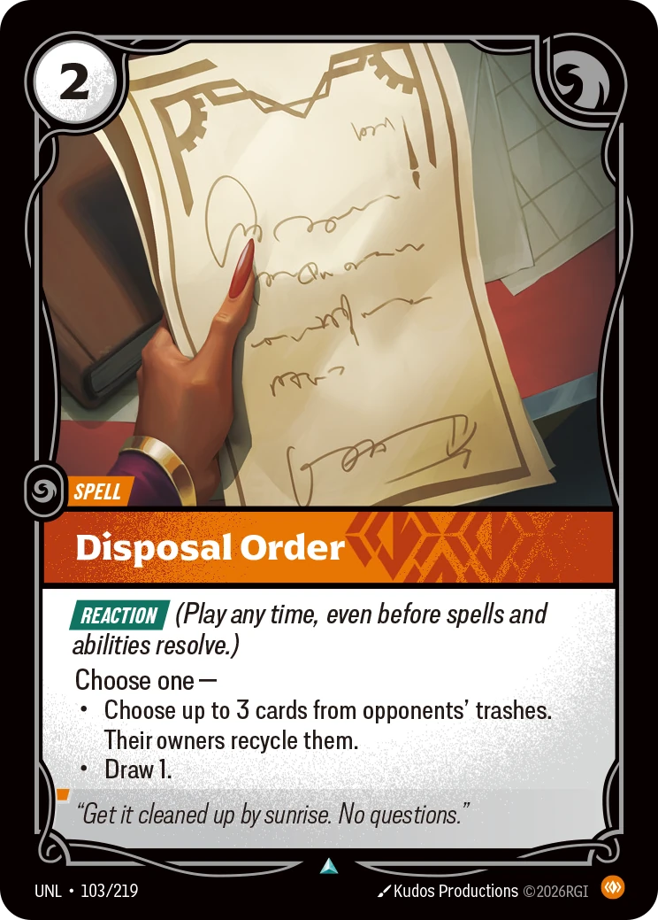 Disposal Order 卡圖