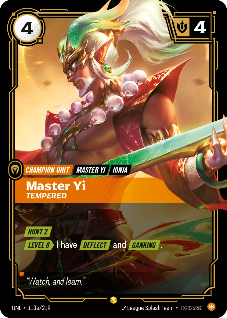Master Yi, Tempered 卡圖