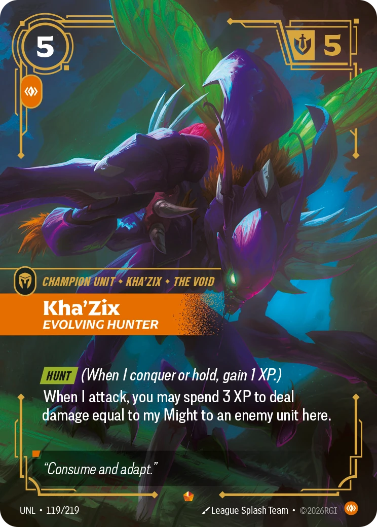Kha'Zix, Evolving Hunter 卡圖