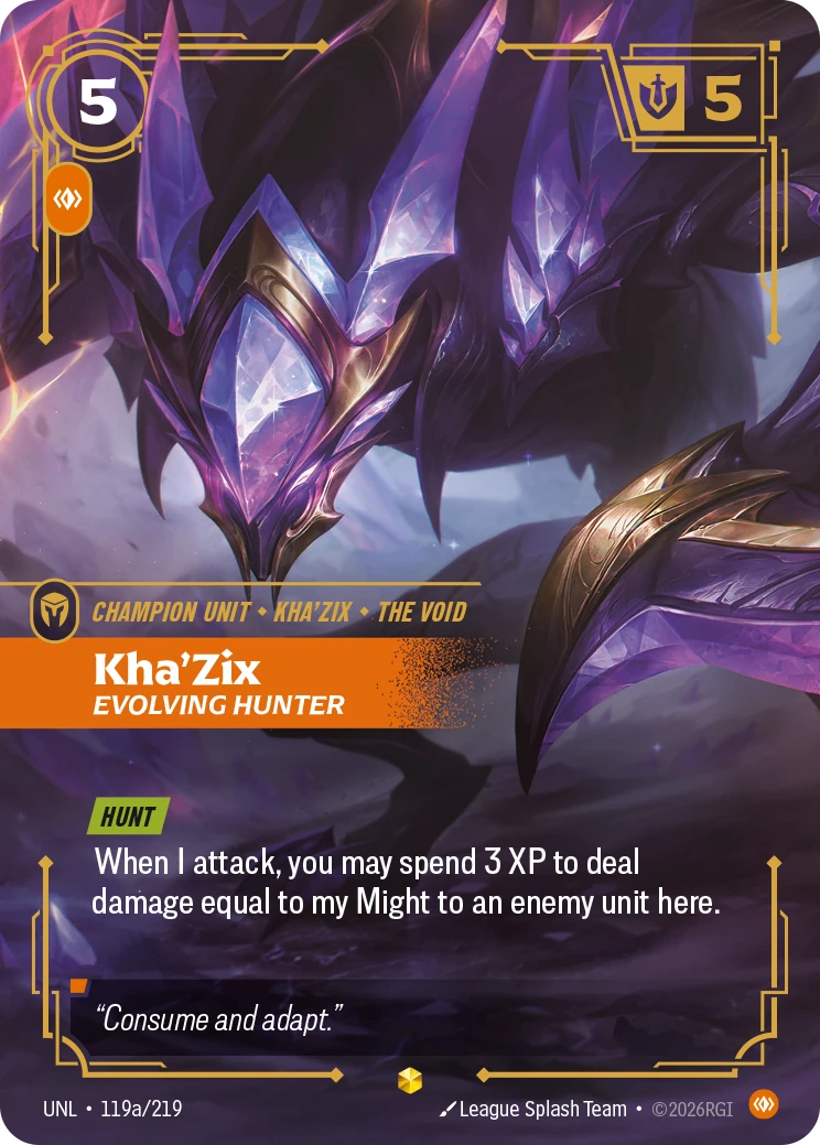 Kha'Zix, Evolving Hunter 卡圖