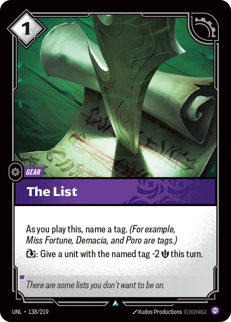 The List 卡圖