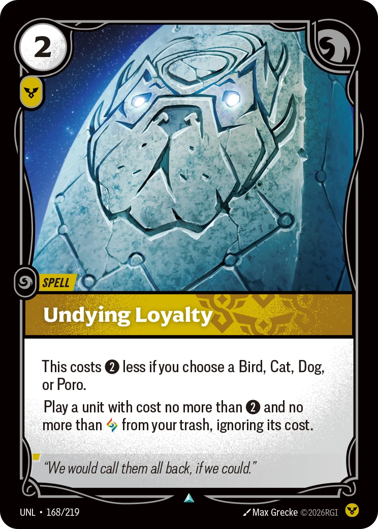 Undying Loyalty 卡圖