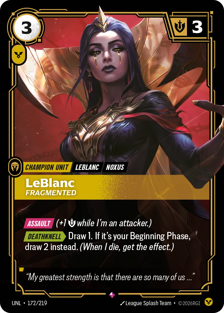 LeBlanc, Fragmented 卡圖