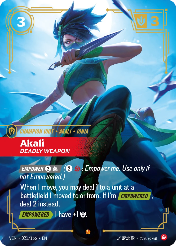 Akali, Deadly Weapon 卡圖