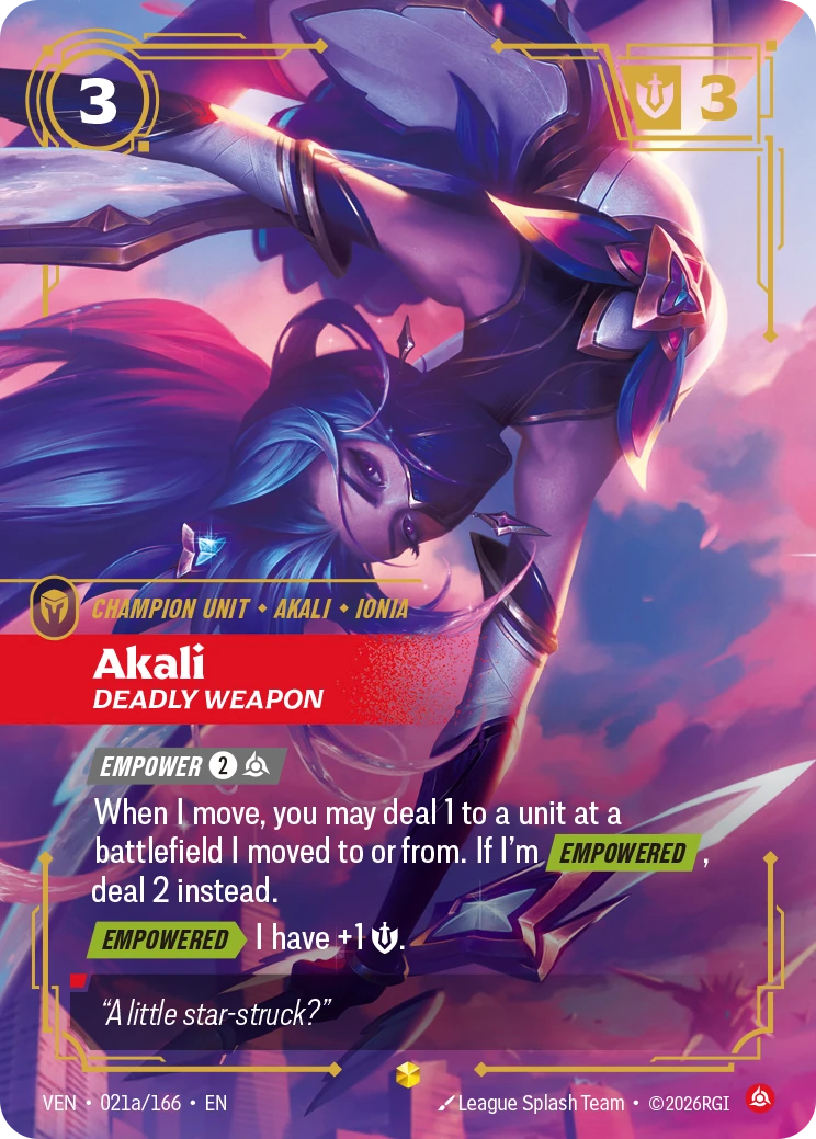 Akali, Deadly Weapon 卡圖