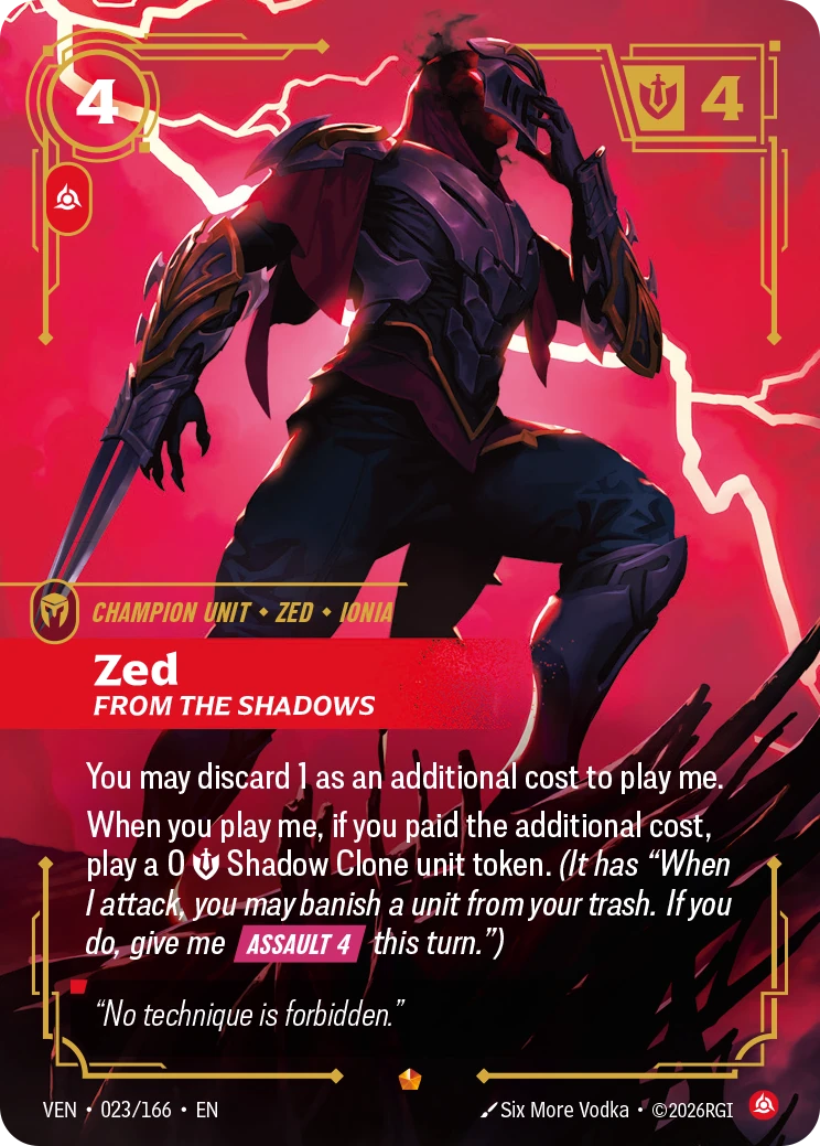 Zed, From the Shadows 卡圖