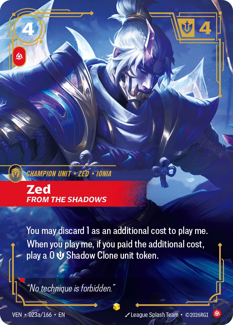 Zed, From the Shadows 卡圖