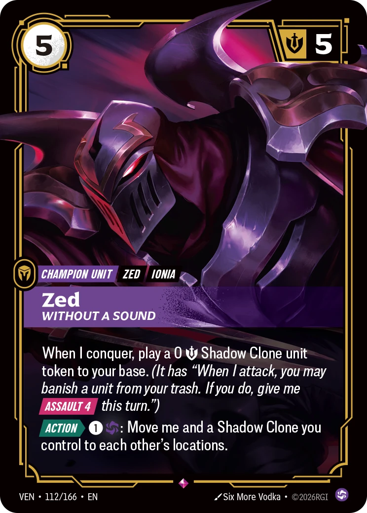 Zed, Without a Sound 卡圖