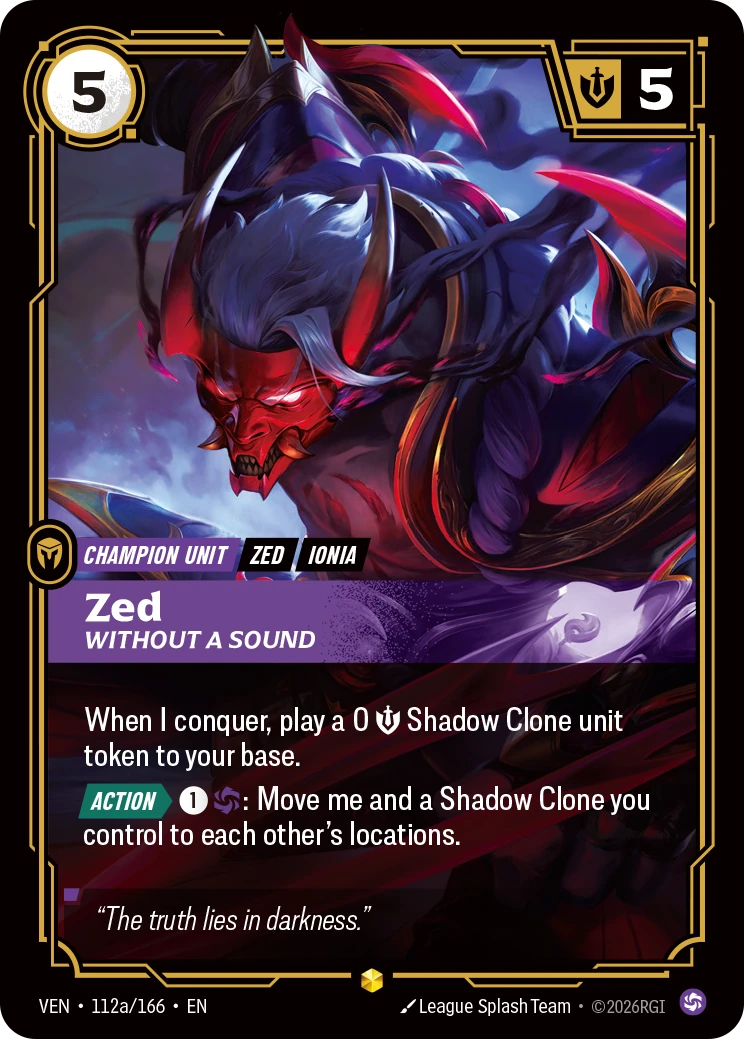 Zed, Without a Sound 卡圖