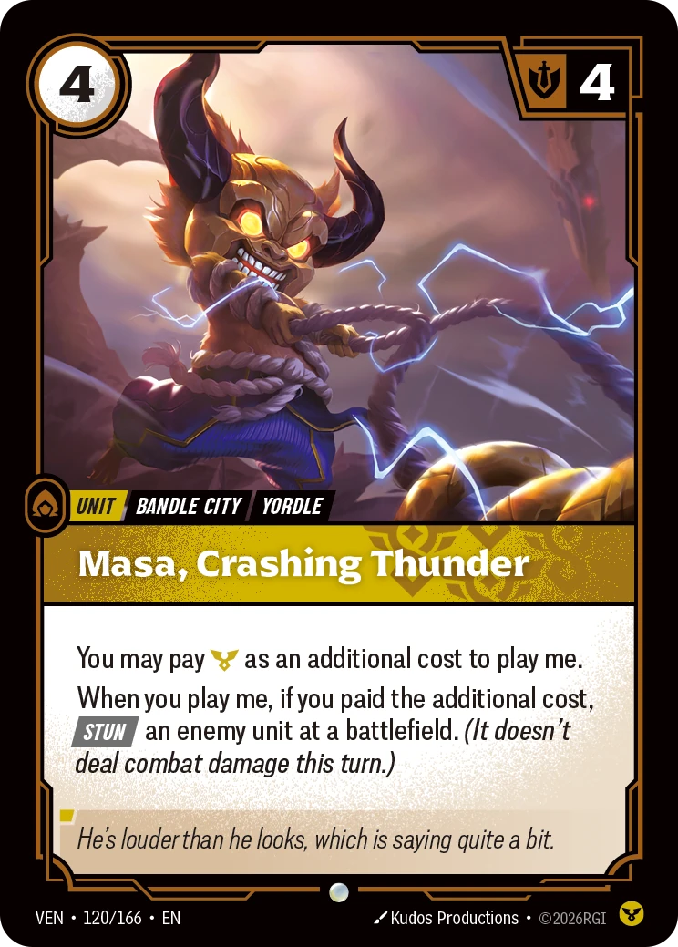 Masa, Crashing Thunder 卡圖